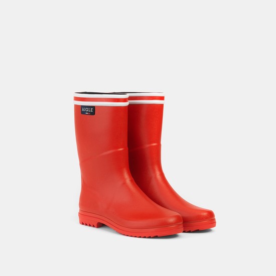 Aigle The Boot With The Double White Stripe Seaside Boots Women Red ZA-08371